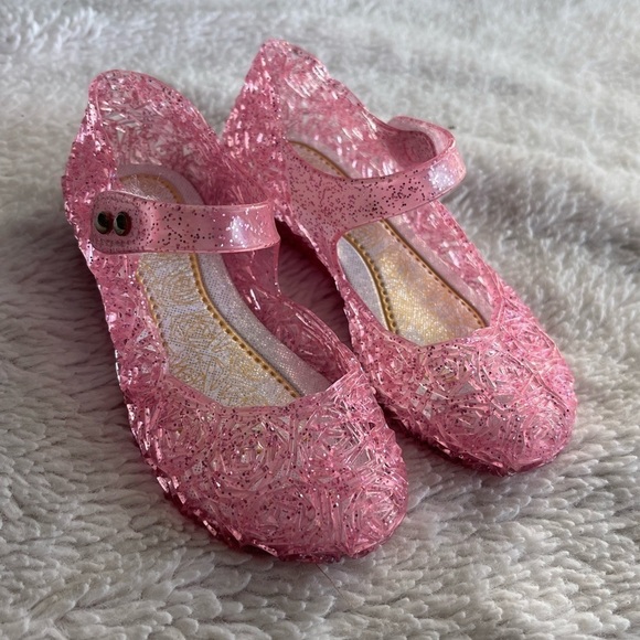 Unbranded pink jelly small wedge dress up heels shoes - Picture 1 of 8